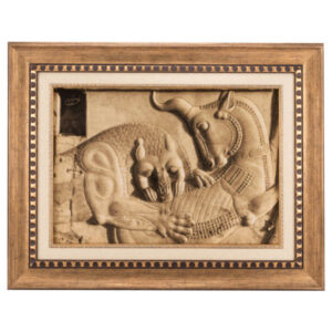 Handgeknoopte Perzische Picturale Tapijt uit Tabriz, Weergave van Persepolis