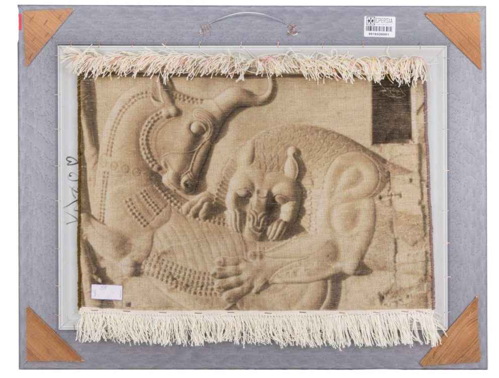 Handgeknoopte Perzische Picturale Tapijt uit Tabriz, Weergave van Persepolis