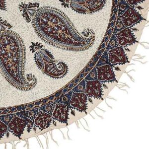 Perzische Tafelkleed: Isfahan’s Traditionele Kalamkari Block Print Boteh Jegheh