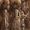 Handgeknoopte Perzische Picturale Tapijt uit Tabriz, Weergave van Takht-E Jamshid