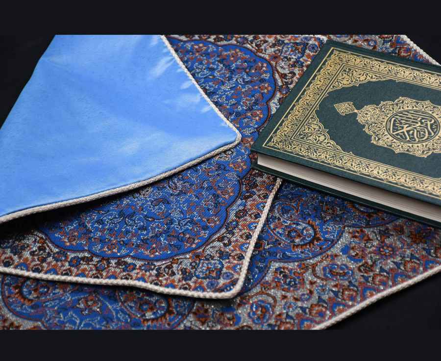 Perzische Termeh Gebedmat Luxe Islamitische Sajada Blauw