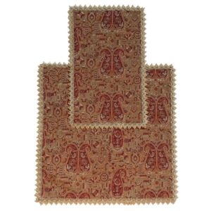 Draagbaar Reisgebedskleed – Rood & Bruin Paisley Design