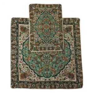 Draagbaar Reisgebedskleed – Groene Paisley Termeh Stof