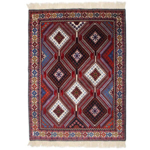 Handgeknoopt Perzisch Qashqai Tapijt (Kheshti Geometrische Ruit) – Bruine Wol