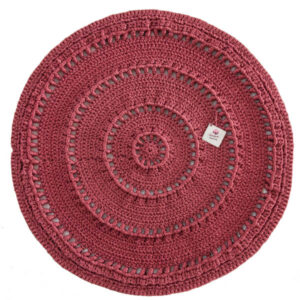 Handgeweven Boho Macrame Vloerkleed – Rode Kleur