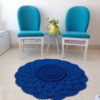Handgeweven Boho Macrame Vloerkleed – Blauwe Maral-patroon