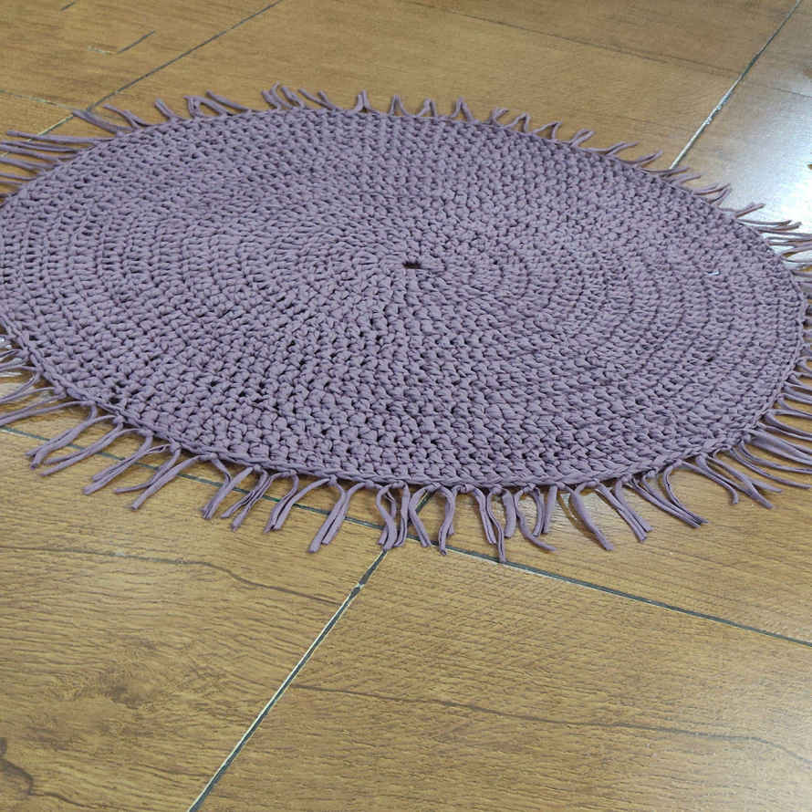 Handgeweven Boho Macrame Vloerkleed – Paarse Kleur