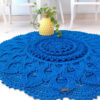 Handgeweven Boho Macrame Vloerkleed – Blauwe Maral-patroon