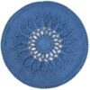 Handgeweven Boho Macrame Vloerkleed – Blauwe Zon-ontwerp