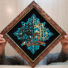 Islamitische Calligraphy Marquetry Hout Inlegwerk Art Hasbunallahu