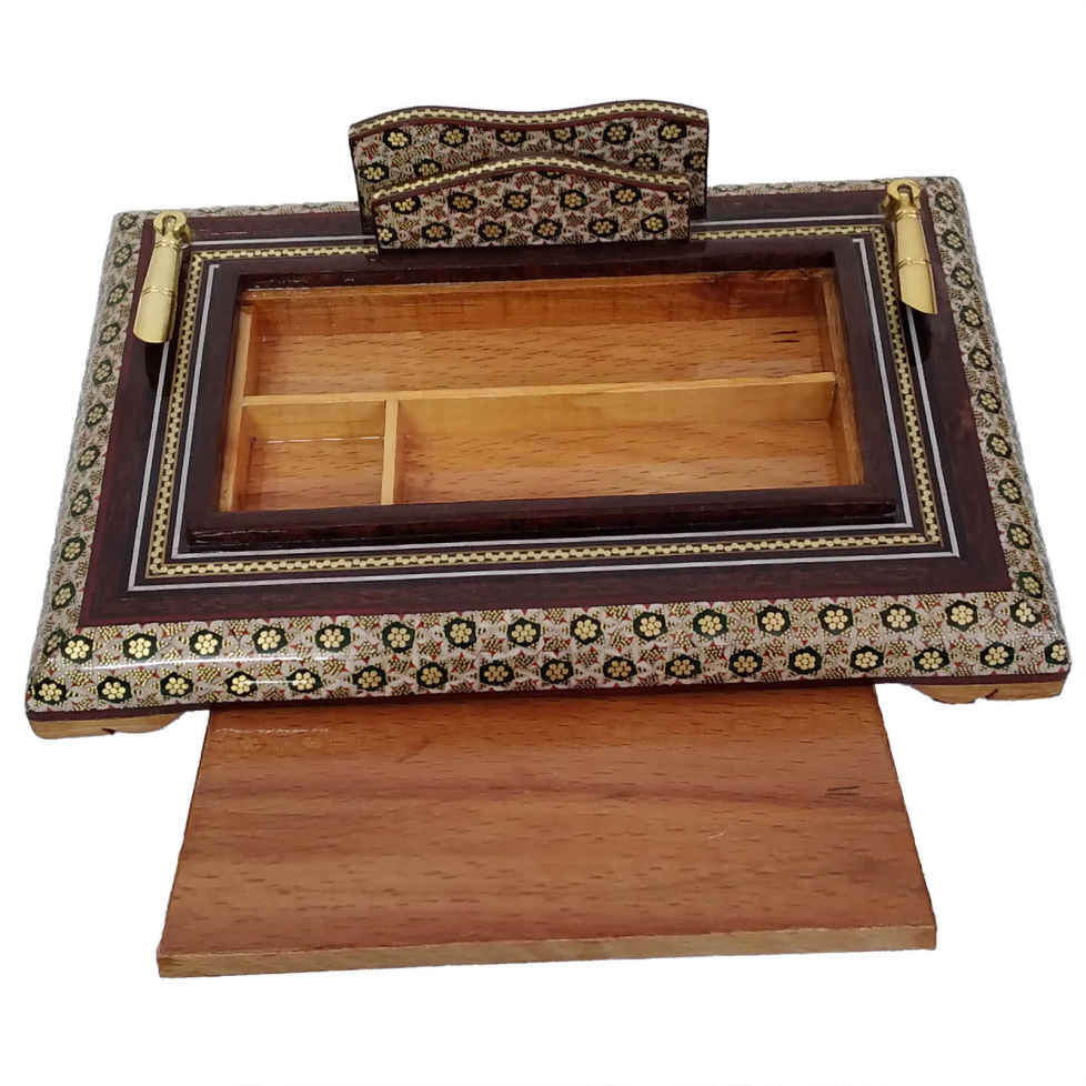 Classic Houten Pen Container – Authentiek Khatamkari Ambacht