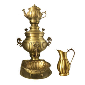 Perzische Messing Samovar Decoratieve Houtskool Theemaker 3,5 Liter