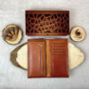 Perzische Leren Lange Portemonnee met Calligraphy Design