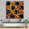 Perzische Houten Poster Print – Rood & Zwart Muurkunst