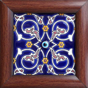 Decoratieve Perzische Ceramic Tile in Lijst – Boze Oog