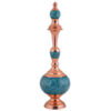 Decoratieve Koperen Fles Perzische Ambachtelijke Turquoise Inlegwerk Arg