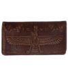 Perzische Leren Lange Portemonnee met Faravahar Design