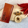 Perzische Leren Lange Portemonnee met Love Design