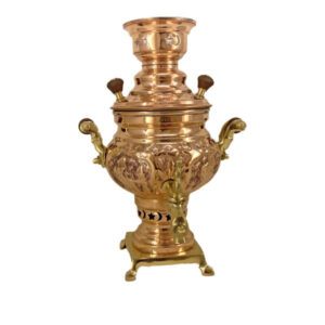 Perzische Koperen Samovar Decoratieve Houtskool Theemaker Bloem Motieven 1 Liter
