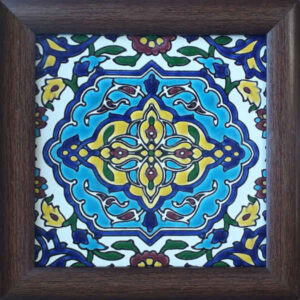 Decoratieve Perzische Ceramic Tile in Lijst – Blauw