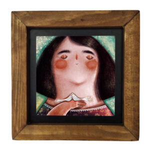 Decoratieve Perzische Ceramic Tile in Lijst – Schattig Meisje