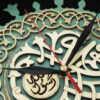 Islamitische Wandklok met Hout Inlegwerk van het Ontwerp van de Profeet Muhammad