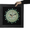 Islamitische Wandklok met Hout Inlegwerk van het Ontwerp van de Profeet Muhammad
