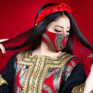 Handgemaakte Mode Geborduurde Gezichtsmasker voor Vrouwen – Model Hasti
