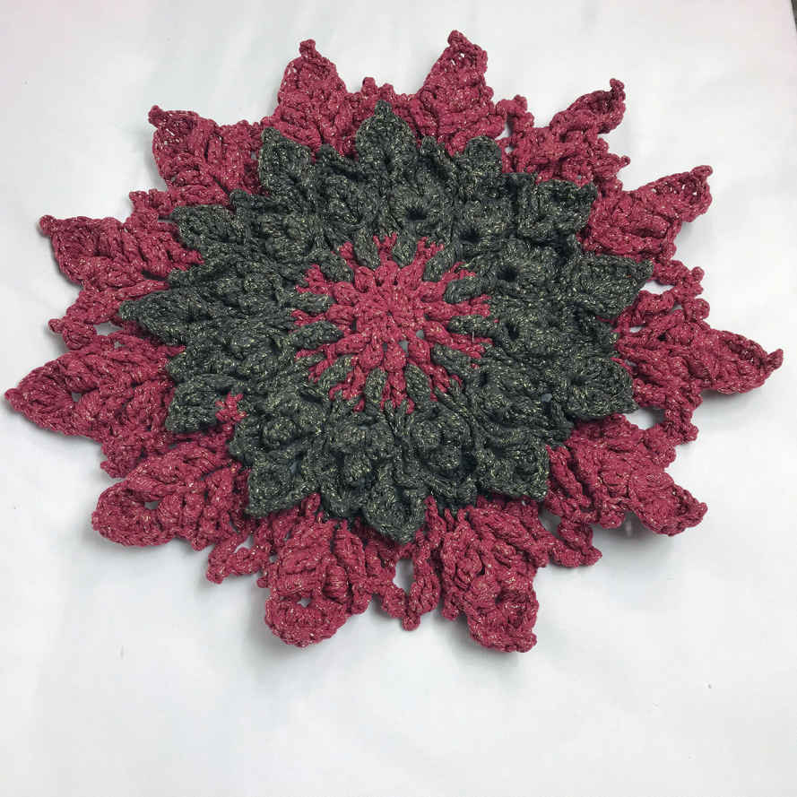 Rond Gehaakt Tafelkleed – Handgebreid Katoen – Boho Stijl
