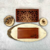 Perzische Leren Lange Portemonnee met Hamoun Design