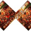 Perzische Velvet Kussenhoes – Shahnameh Print Ontwerp (Set van 2)