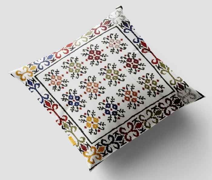 Perzische Kilim Kussenhoes – Handgeweven Wit Ontwerp