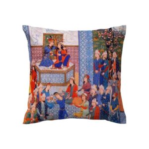 Velvet Gedrukte Kussenhoes – Shahnameh Bazm Ontwerp (Set van 2)