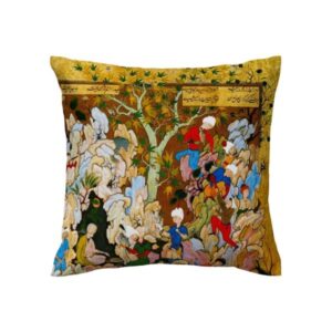 Perzische Velvet Kussenhoes – Shahnameh D4 Ontwerp (Set van 2)