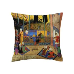 Perzische Velvet Kussenhoes – Shahnameh Miniatuur Illustratie (Set van 2)