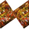 Perzische Velvet Kussenhoes – Shahnameh Oorlogsontwerp (Set van 2)