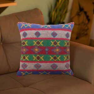 Perzische Kilim Kussenhoes – Handgeweven Groen & Roze
