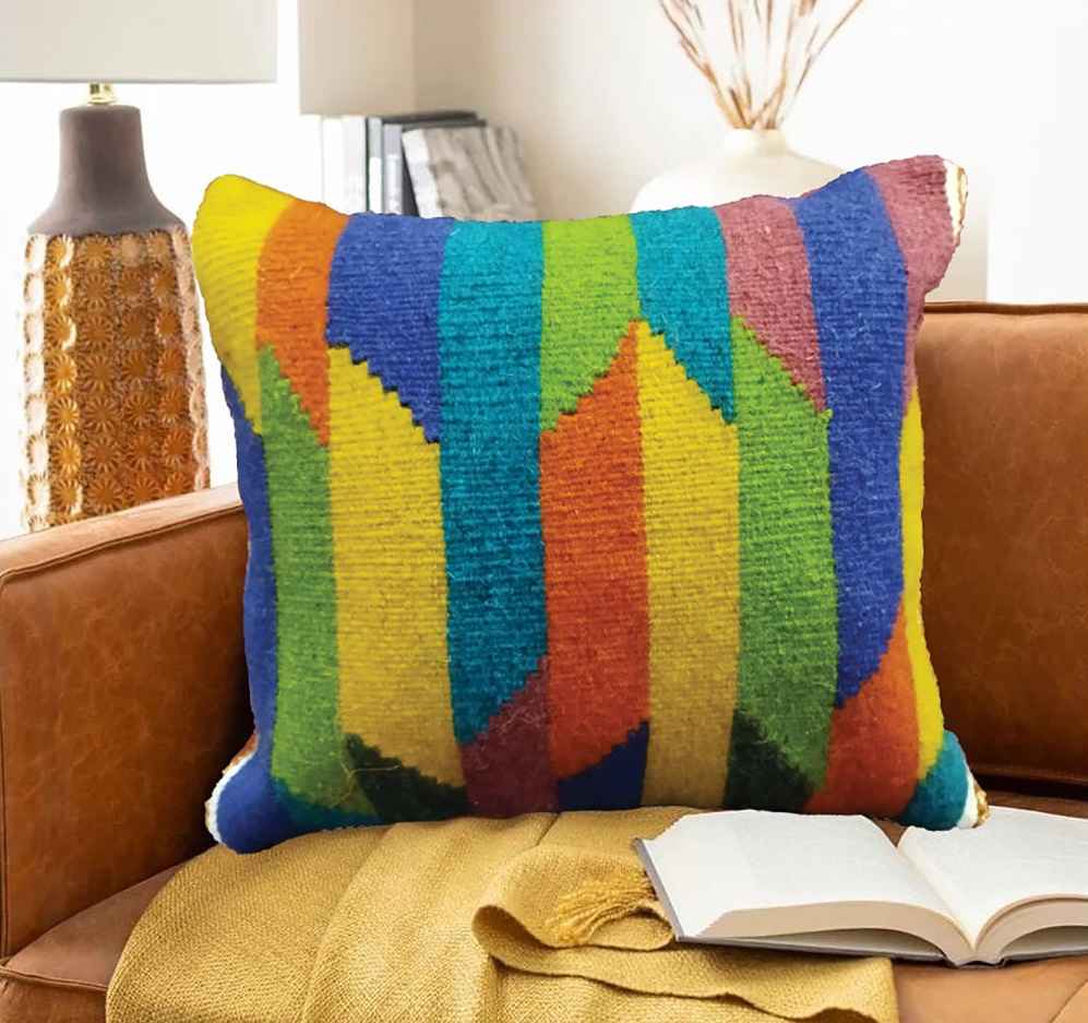 Perzische Kilim Kussenhoes – Handgeweven Kleurrijk Ontwerp