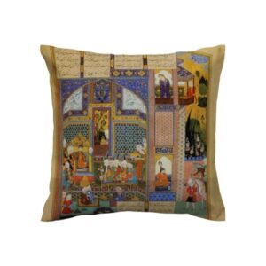 Perzische Velvet Kussenhoes – Gedrukte Shahnameh Ontwerp (Set van 2)