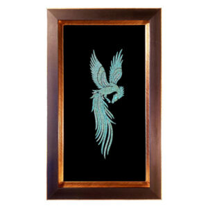 Ingelijste Turquoise Steen Inlegwerk Kunst Simurgh