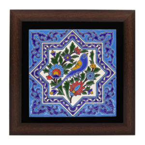 Decoratieve Perzische Ceramic Tile in Lijst – Ster