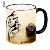 Perzische Keramische Koffiemok – Warmtegevoelige Gham Calligraphy