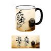 Perzische Keramische Koffiemok – Warmtegevoelige Gham Calligraphy
