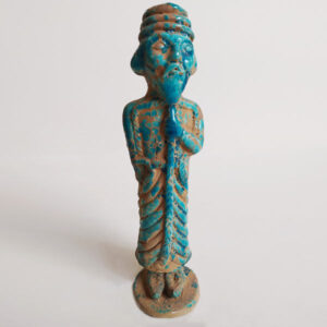 Historische Perzische Koning: Blauwe Aardewerk Figuur