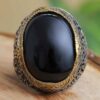 Perzische Zilveren Ring Heren - Zwarte Agaat Elegantie