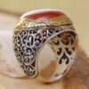 Perzische Zilveren Ring Heren - Rood Agaat Super King