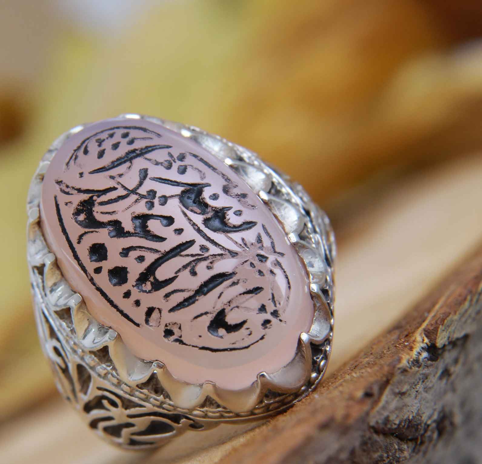 Islamitische Agaat Zilveren Ring voor Mannen Elegance Ya Aba Abdillah