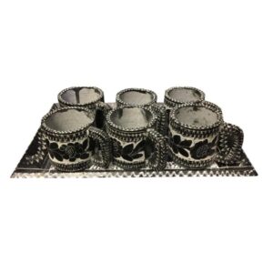 Handgemaakte Perzische Stenen Thee & Koffie Set – Gegraveerd Golsang