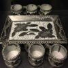 Handgemaakte Perzische Stenen Thee & Koffie Set – Gegraveerd Golsang
