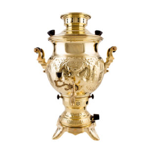 Perzische Koperen Gas Samovar Thee Maker Traditioneel Ontwerp Achaemenes Motieven 6-Liter